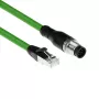 ACT Industrial 15.00 meetrit andurikaabel M12A 8-kontaktiline isane RJ45 isasele, Ultraflex SF/UTP TPE kaabel, varjestatud