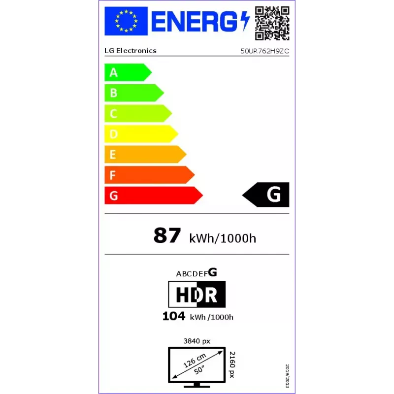 LG 50UR762H9ZC 127 cm (50 tolli) 4K Ultra HD nutiteler Wi-Fi sinine 400 cd/m²