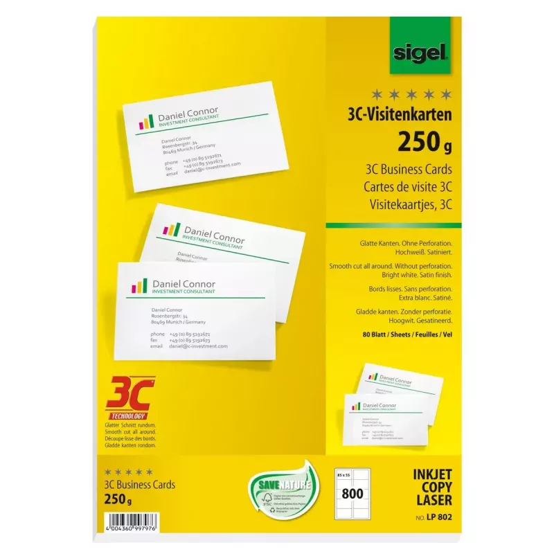 Visitiitkaardid Sigel LP802