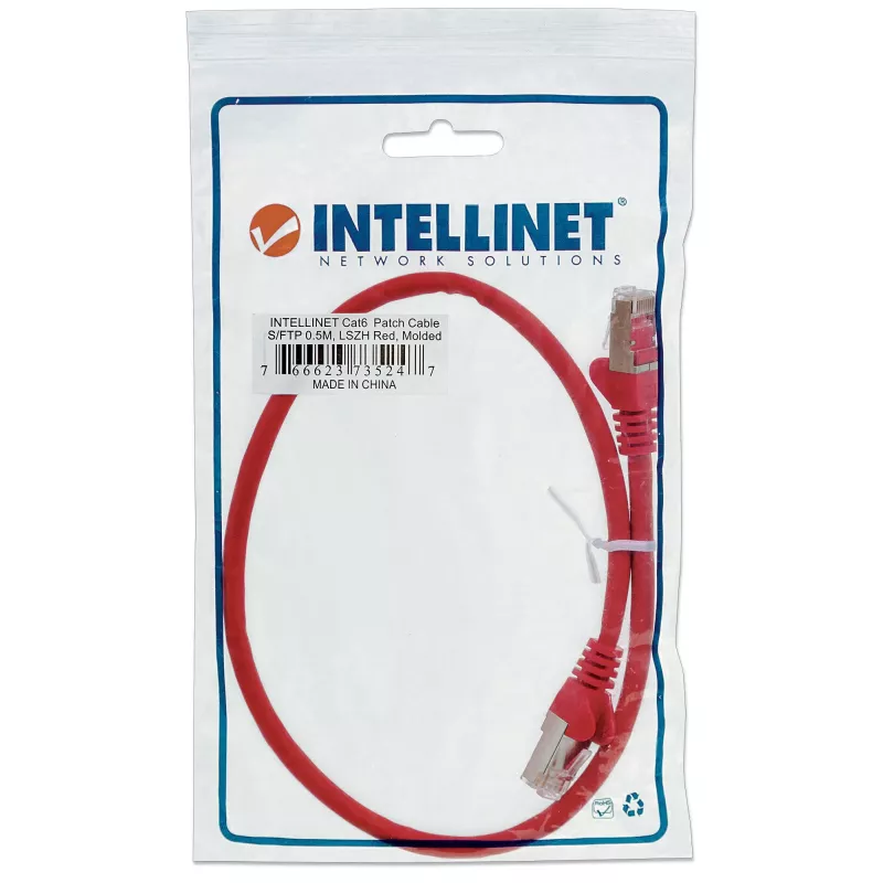 Intellinet võrgukaabel, Cat5e, 15 m, punane, CCA, SF/UTP, PVC, RJ45, kullatud kontaktid, takerdumisvastane, kaablikaitse, eluaegne garantii