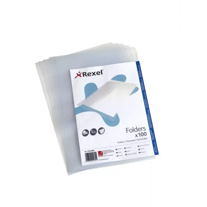 Rexel reljeefne A4 L-kaust, läbipaistev (100), 210 x 297 mm (A4), läbipaistev, polüpropüleen (PP), 221 mm, 312 mm, 25 mm