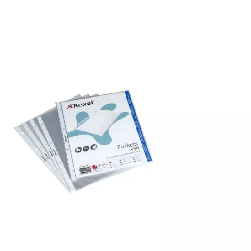 Rexel Crystal Clear A4 Top Open Pocket (50), 210 x 297 mm (A4), Läbipaistev, Polüpropüleen (PP), Portree, 50 tk