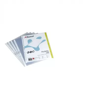 Rexel reljeefne A4 pealt avatav ümbris läbipaistev (50), 210 x 297 mm (A4), läbipaistev, polüpropüleen (PP), portree, 50 tk