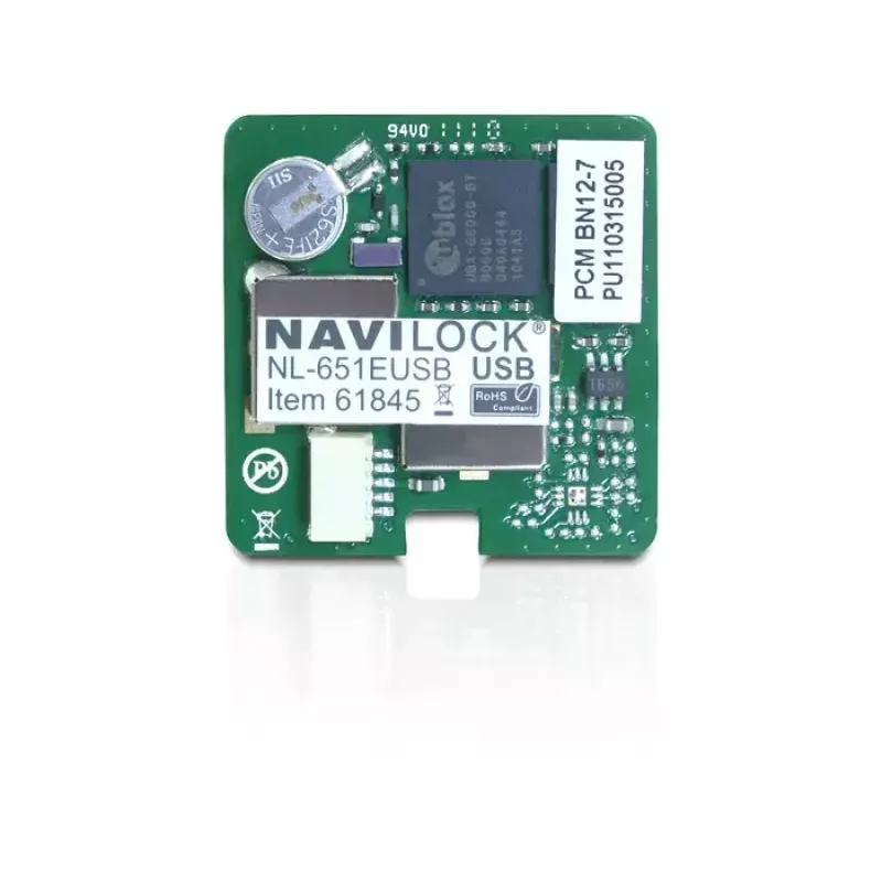 USB GPS-vastuvõtja moodul Navilock NL-651EUSB — 50 kanalit, USB-liides, tundlikkus -160 dBmW, 30×30×7,9 mm