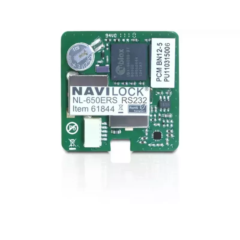 GPS-vastuvõtja moodul Navilock NL-650ERS — jadaliides, 50 kanalit, tundlikkus -160 dBmW, 5 V, 30×30×7,9 mm