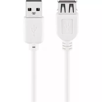 USB 2.0 Hi-Speed pikenduskaabel Goobay 96198 1,8 m valge