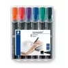 Püsiv marker Staedtler Lumocolor meisliteraga 350 WP6 must sinine roheline punane violetne kollane