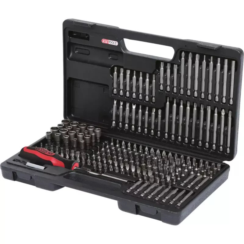 Kruvikeeramisotsakute komplekt KS Tools 911.2008 208 tk nikkel DIN 3126 ISO 1173