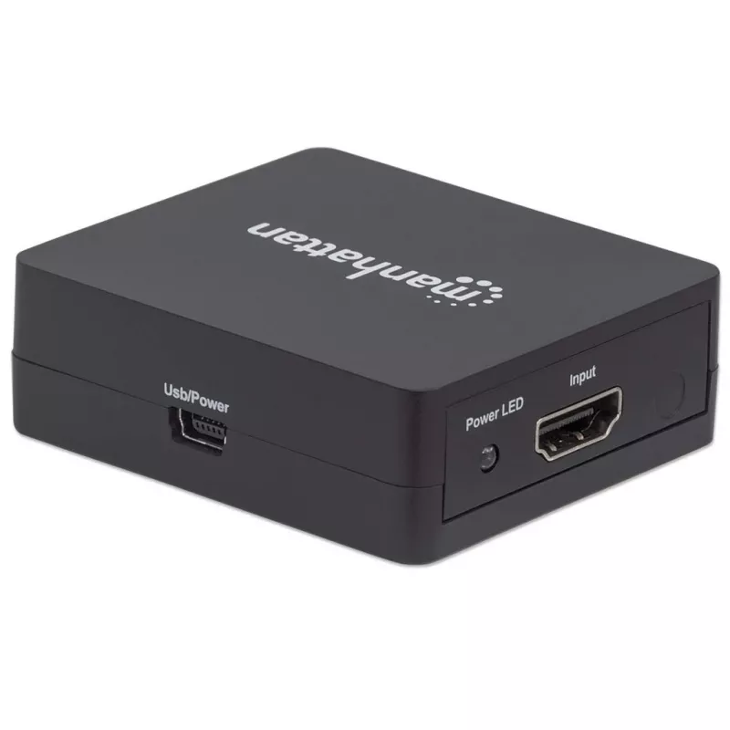 Manhattan HDMI Splitter 2-Port , 1080p, must, edastab ühest HDMI-allikast väljundi kahele HD-ekraanile