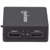 Manhattan HDMI Splitter 2-Port , 1080p, must, edastab ühest HDMI-allikast väljundi kahele HD-ekraanile