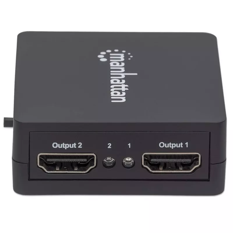 Manhattan HDMI Splitter 2-Port , 1080p, must, edastab ühest HDMI-allikast väljundi kahele HD-ekraanile
