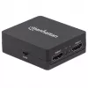 Manhattan HDMI Splitter 2-Port , 1080p, must, edastab ühest HDMI-allikast väljundi kahele HD-ekraanile