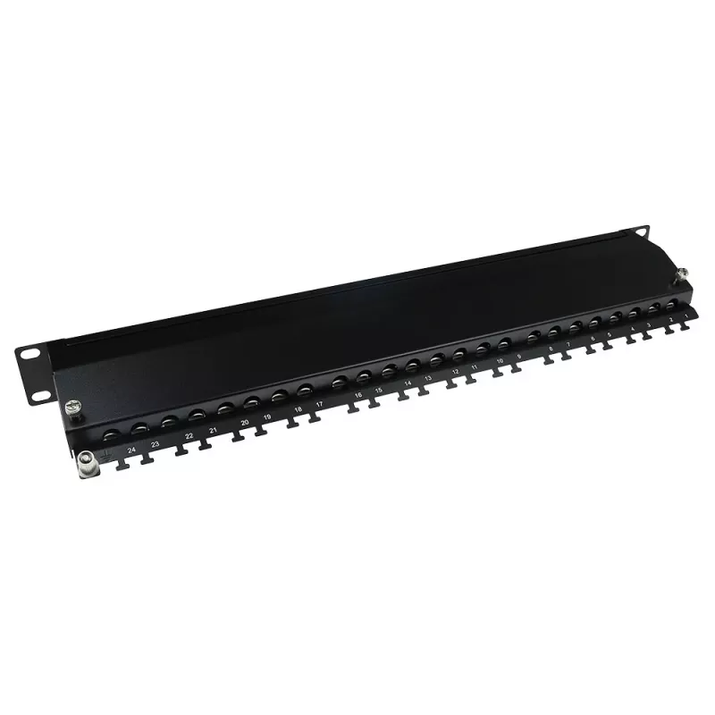 ACT 24-pordine varjestatud CAT6A patch-paneel kattega CAT6A