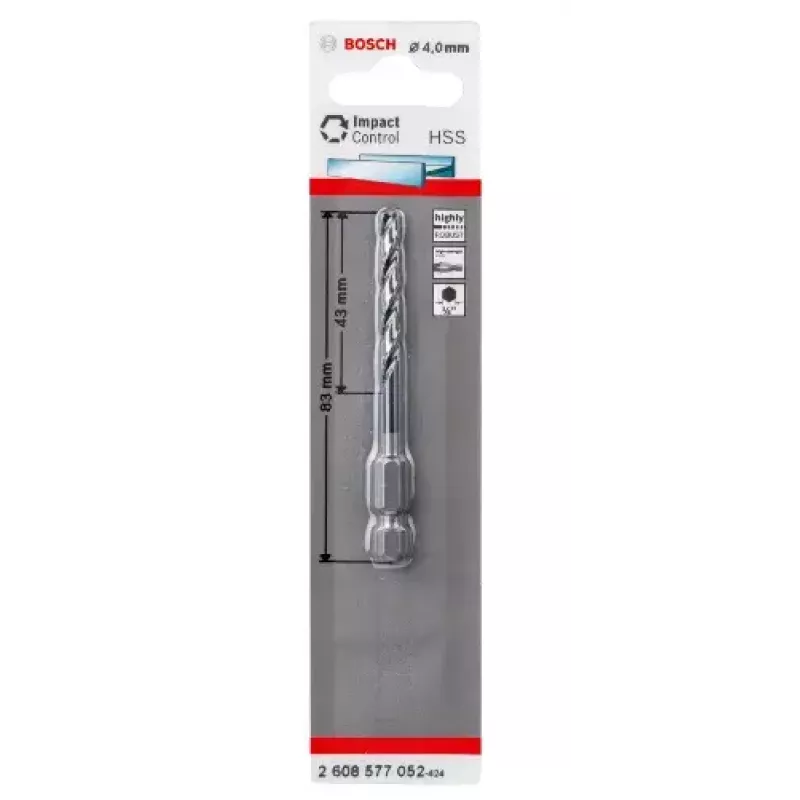 Bosch 2608577052 metalli keerdpuur 4 mm, kogupikkus 83 mm