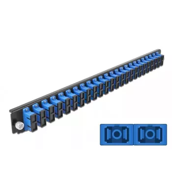 Splice Box Front Panel DeLOCK 19 tolli 24 porti SC Duplex sinine