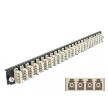 Splice Box esipaneel DeLOCK 19 tolli 24 porti LC Quad beež