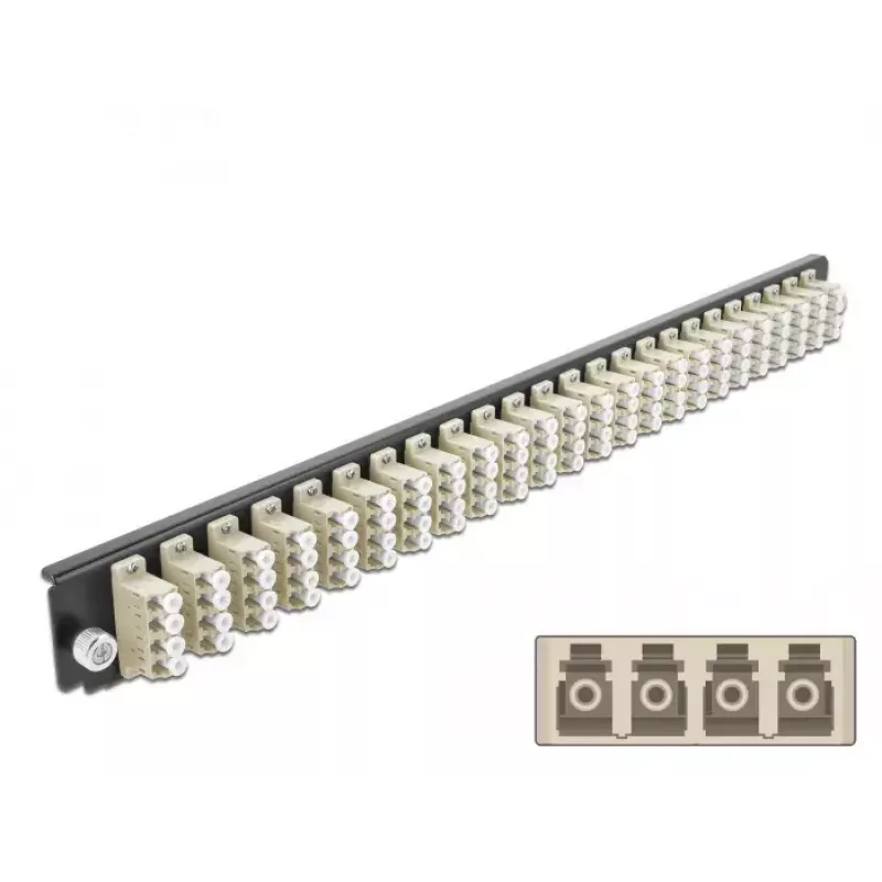 Splice Box esipaneel DeLOCK 19 tolli 24 porti LC Quad beež