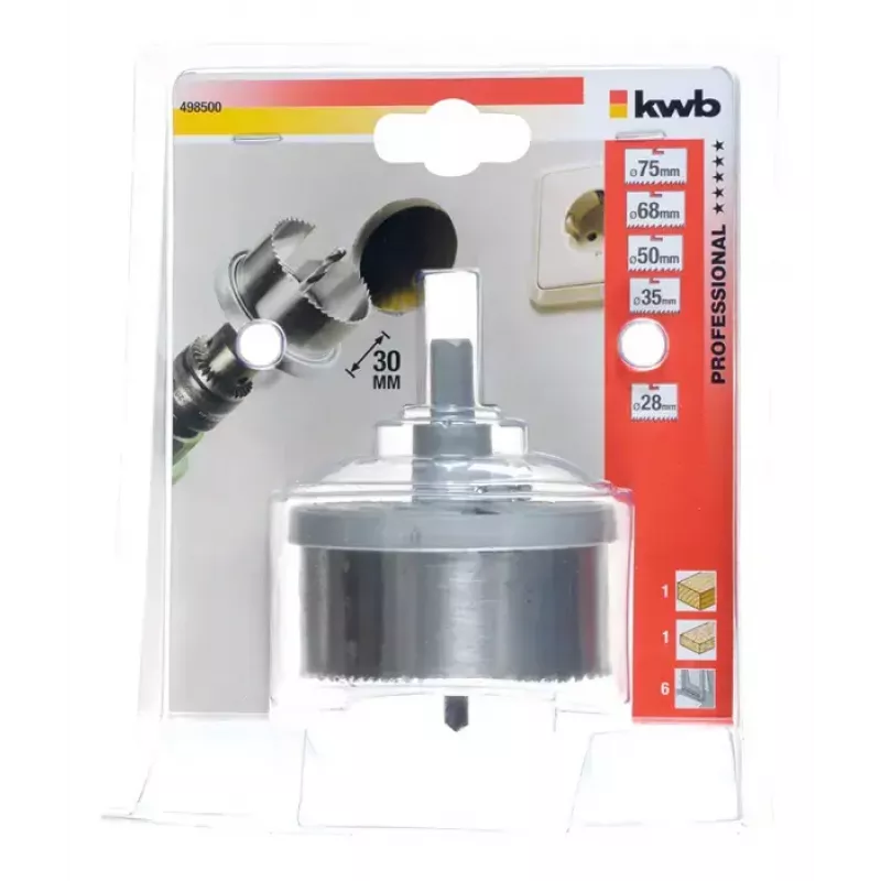 Aukettsaagide komplekt KWB 498500 5 tk Sobib puitlaastplaadile, kipsplaadile, plastile, pehmele puidule