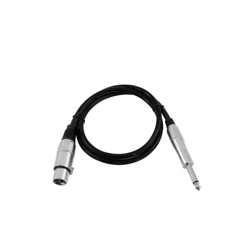 Helikaabel XLR 3-kontaktiline emane pistik 6,35 mm isasele pistikule 0,9 m Omnitronic 3022516L