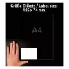 Isekleepuv printerisilt Avery LR3427-10 Valge A4 80 silti