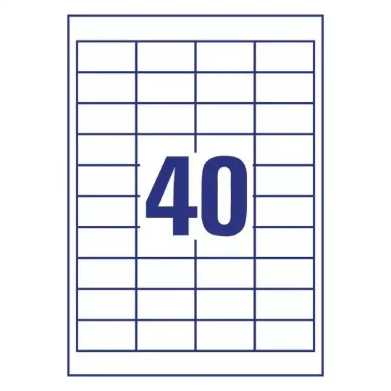 Isekleepuv printerisilt Avery LR3657-10 Valge 2,54x4,85 cm 400 tk