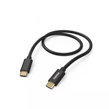Hama Fabric USB-kaabel USB 2.0 1,5 m USB-C Must
