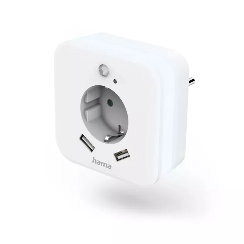 Hama 00223498 LED-öölamp koos pesaga, 2 USB-väljundit, liikumis- ja valgusandur