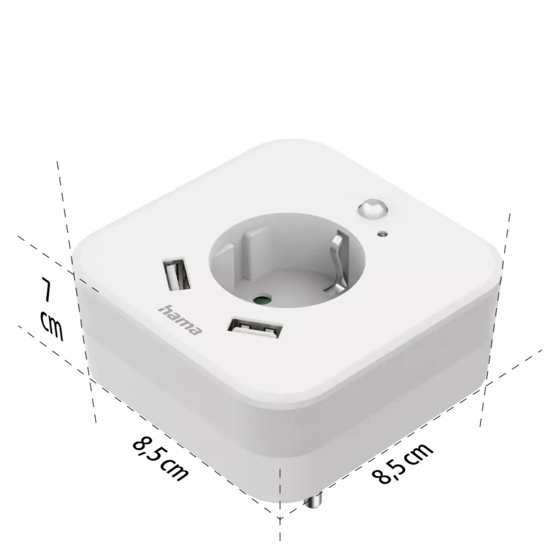 Hama 00223498 LED-öölamp koos pesaga, 2 USB-väljundit, liikumis- ja valgusandur