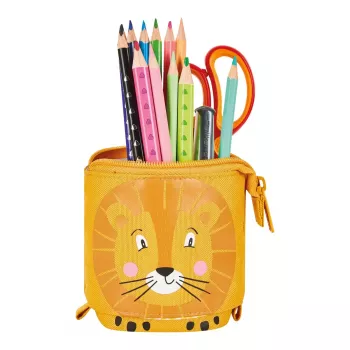 Pehme pliiatsikarp Herlitz Lion 140 mm x 75 mm x 185 mm polüester oranž kollane