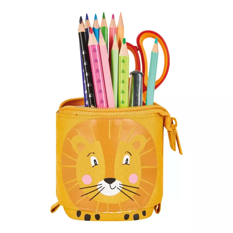 Pehme pliiatsikarp Herlitz Lion 140 mm x 75 mm x 185 mm polüester oranž kollane