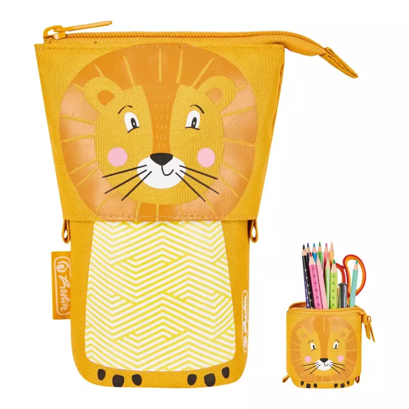 Pehme pliiatsikarp Herlitz Lion 140 mm x 75 mm x 185 mm polüester oranž kollane