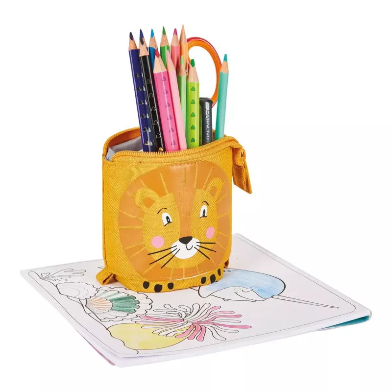 Pehme pliiatsikarp Herlitz Lion 140 mm x 75 mm x 185 mm polüester oranž kollane