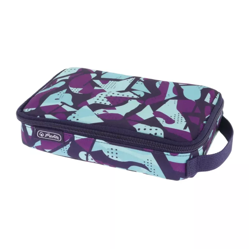 Pliiatsikarp Herlitz 2 Go CamoPurple Polyester Sinine Lilla 210x130x60mm