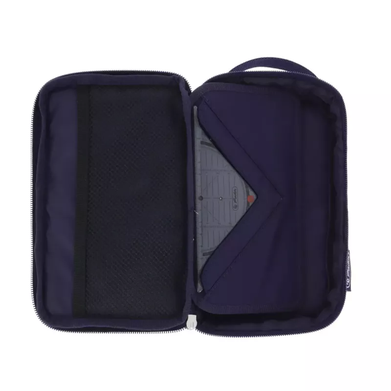 Pliiatsikarp Herlitz 2 Go CamoPurple Polyester Sinine Lilla 210x130x60mm