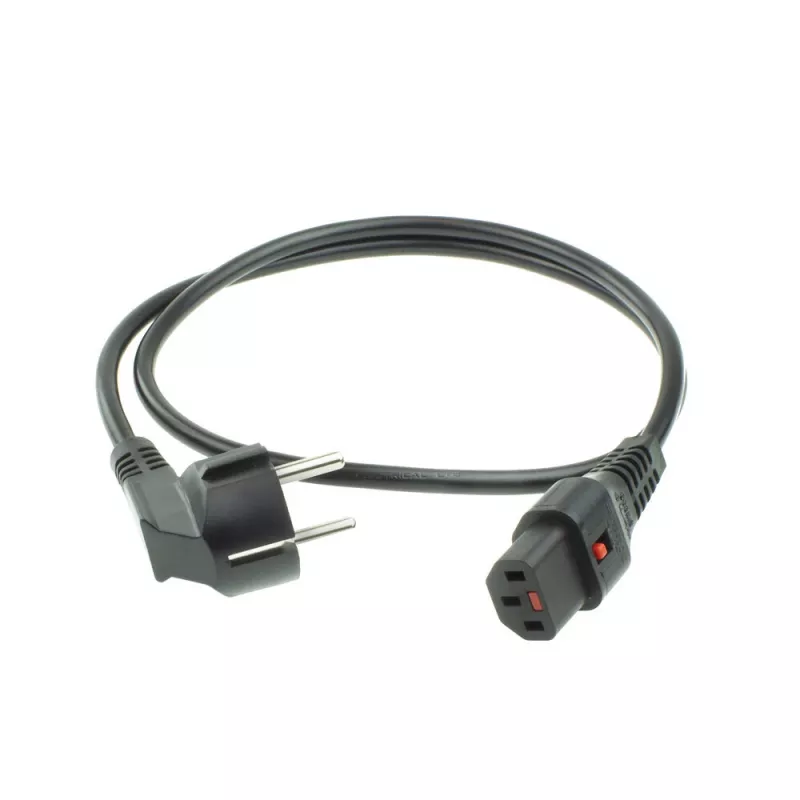 ACT toitejuhe CEE 7/7 isane (nurgaga) - C13 IEC Lock must 2 m, EL182S, 5 tk