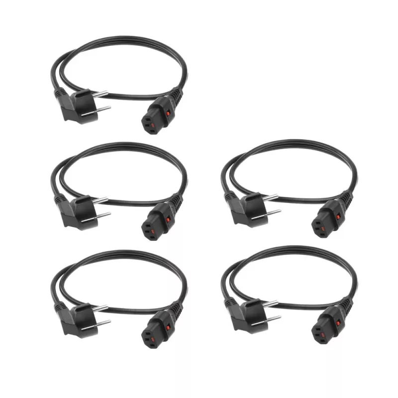 ACT toitejuhe CEE 7/7 isane (nurgaga) - C13 IEC Lock must 2 m, EL182S, 5 tk