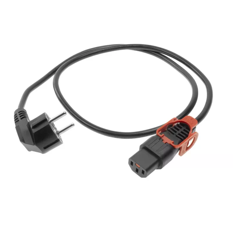 ACT toitejuhe CEE 7/7 isane (nurgaga) - C13 IEC Lock+ must 2 m, EL332S, 5 tk pakend