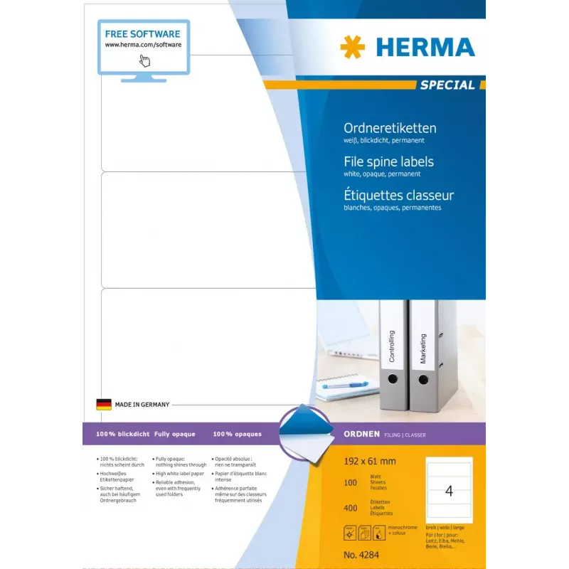 Isekleepuv printerisilt HERMA Failisildid A4 192x61 mm