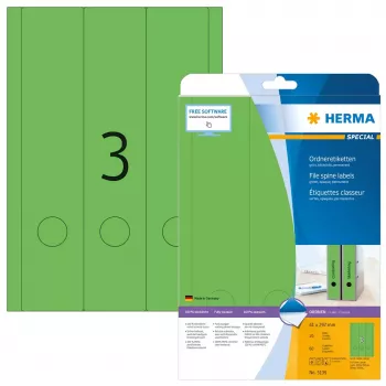 Failisildid HERMA A4 61x297 mm roheline paber matt läbipaistmatu 60 tk