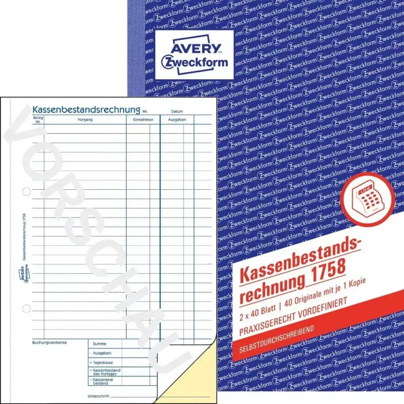 Raamatupidamisvormiraamat A5 Avery 1758