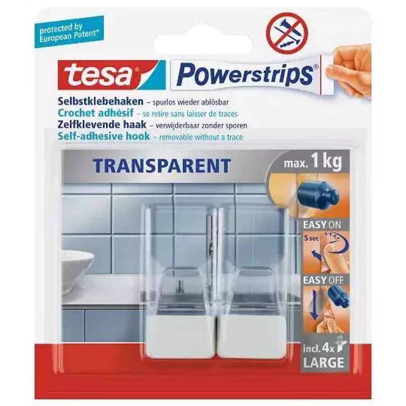 Köögikonks TESA 58811-00000 Läbipaistev valge 2 tk