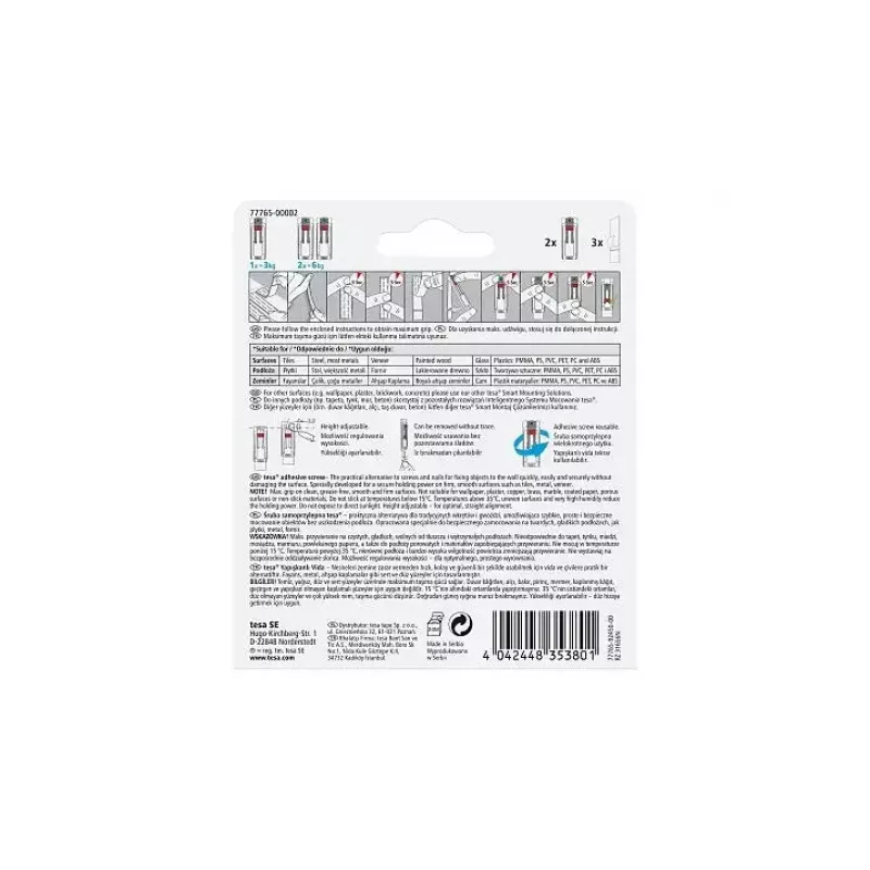 Universaalne konks TESA 77765 Indoor Valge 2 tk