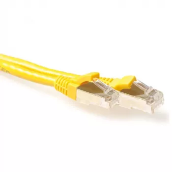 ACT kollane 10 meetri pikkune LSZH SFTP CAT6A ühenduskaabel, takerdumisvastaste RJ45 pistikutega