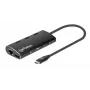 Manhattan USB-C dokk/jagaja kaardilugejaga, pordid (x6): Ethernet, HDMI, USB-A (x3) ja USB-C, toiteedastusega (100 W) USB-C porti (märkus: vaja on täiendavat USB-C seinakruvijat ja USB-C kaablit), universaalne kõigile seadmetele, alumiinium, samaväärne mudeliga DKT30CSDHPD3