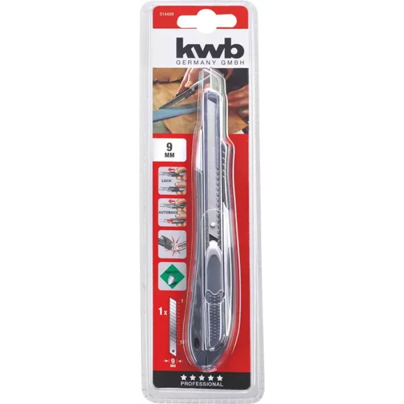 Utility nuga KWB 014409 Must eemaldatav tera 9 mm