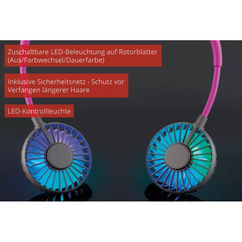 Unold Kaelaventilaator Breezy Antratsiit, Antratsiit, Lilla, 2 ventilaator(it), 8 h, Kaelaventilaator, Valge, 1 tk