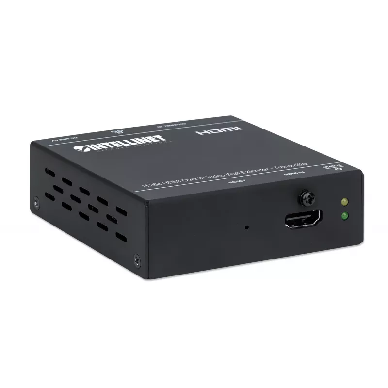 Intellinet H.264 HDMI üle IP videoseina pikendaja - saatja levitab H.264 tihendatud 1080p HDMI signaali kuni 500 m kaugusele üle võrgu; videosein, uni- ja multimeedia voogesitus; paigaldatav, must