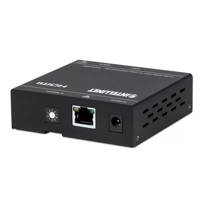 Intellinet H.264 HDMI üle IP videoseina pikendaja - saatja levitab H.264 tihendatud 1080p HDMI signaali kuni 500 m kaugusele üle võrgu; videosein, uni- ja multimeedia voogesitus; paigaldatav, must