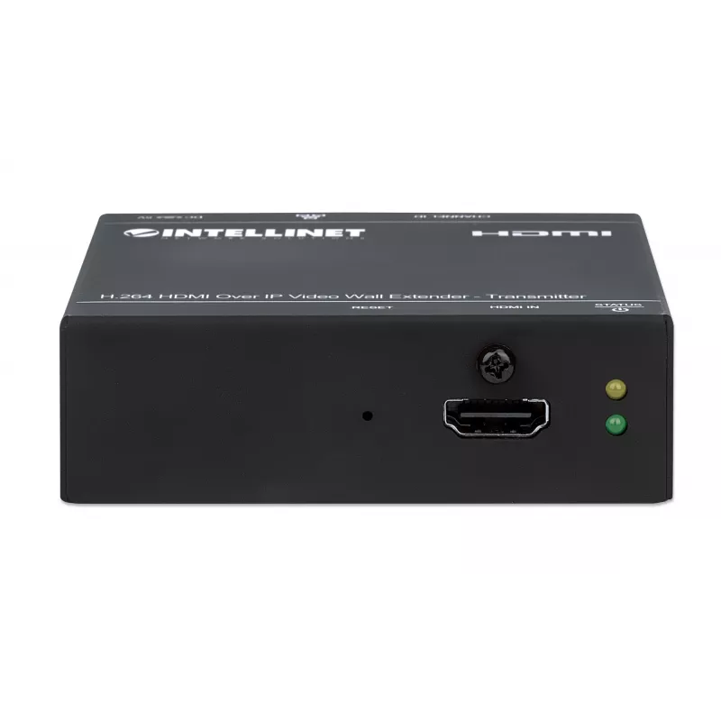 Intellinet H.264 HDMI üle IP videoseina pikendaja - saatja levitab H.264 tihendatud 1080p HDMI signaali kuni 500 m kaugusele üle võrgu; videosein, uni- ja multimeedia voogesitus; paigaldatav, must