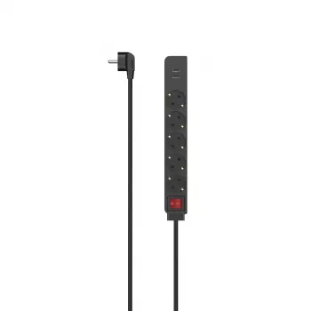 Hama 00223184 toitepikendus 1,4 m 5 vahelduvvoolupesa Siseruumides Must